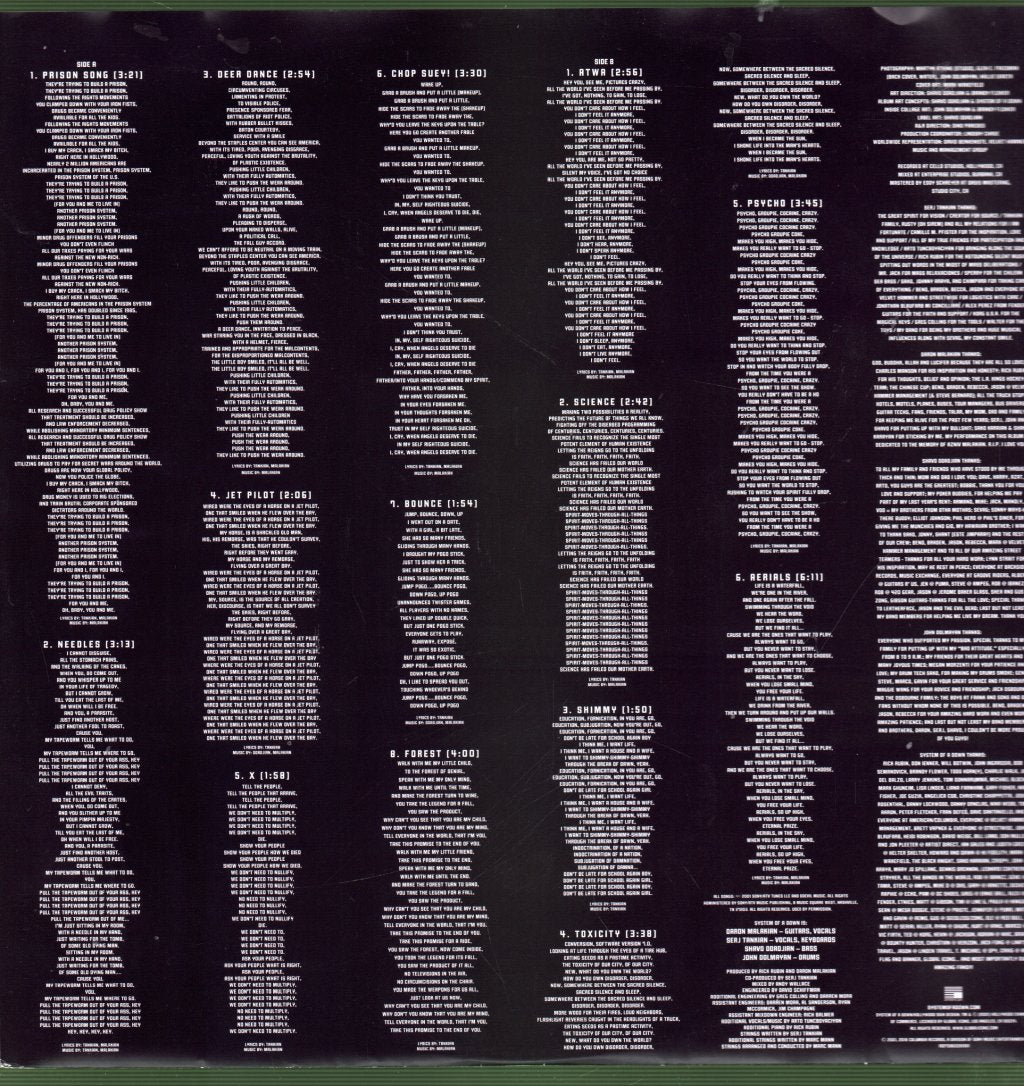System Of A Down - Toxicity - Lp