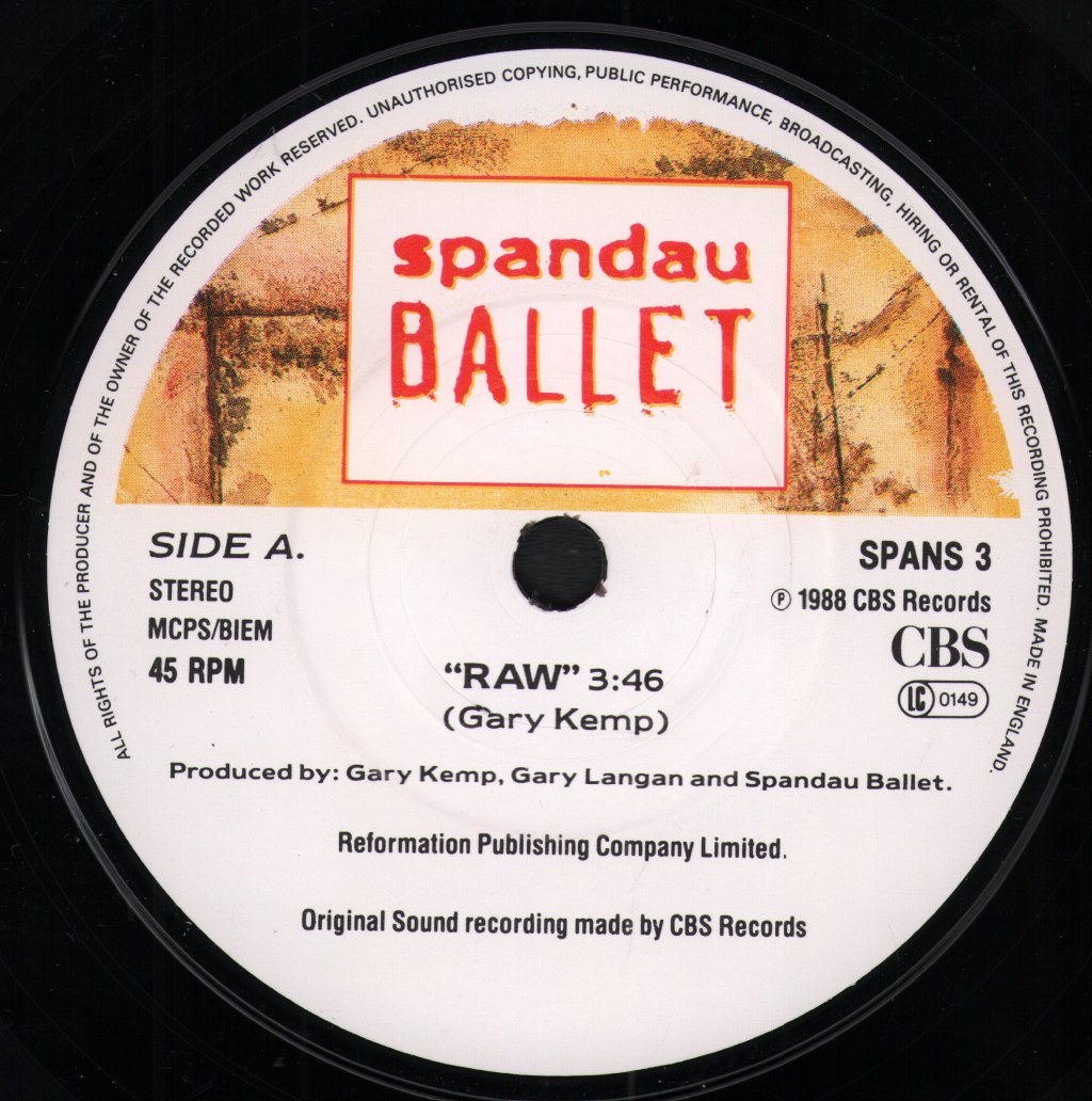 Spandau Ballet - Raw - 7 Inch