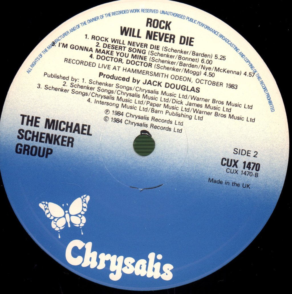 Michael Schenker Group - Rock Will Never Die - Lp