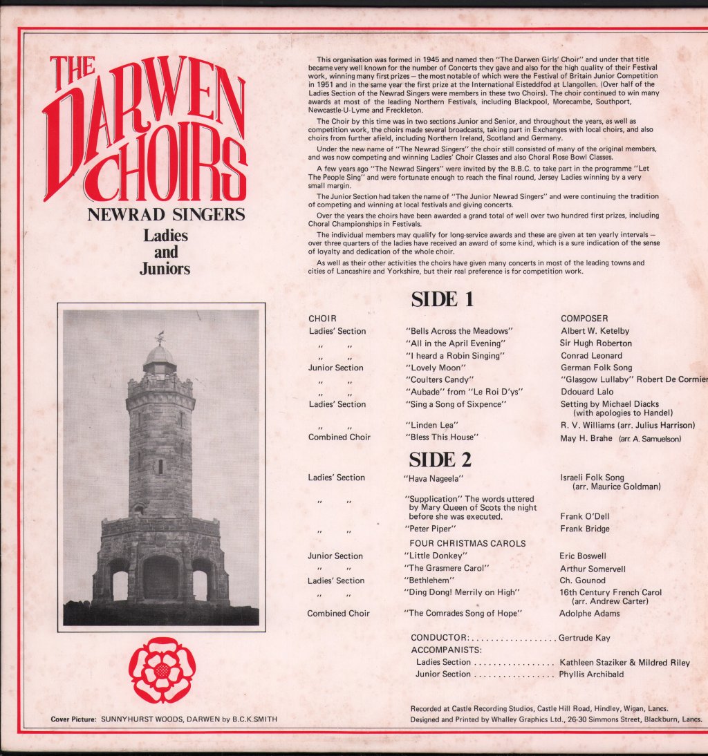 Newrad Singers Ladies And Juniors - Darwen Choirs - Lp