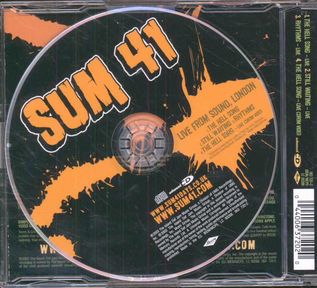 Sum 41 - Hell Song - Cd
