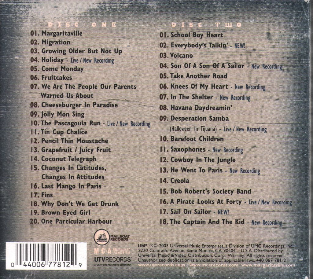 Jimmy Buffett - Meet Me In Margaritaville (The Ultimate Collection) - Double Cd