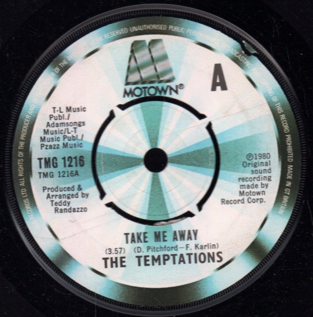 Temptations - Take Me Away - 7 Inch