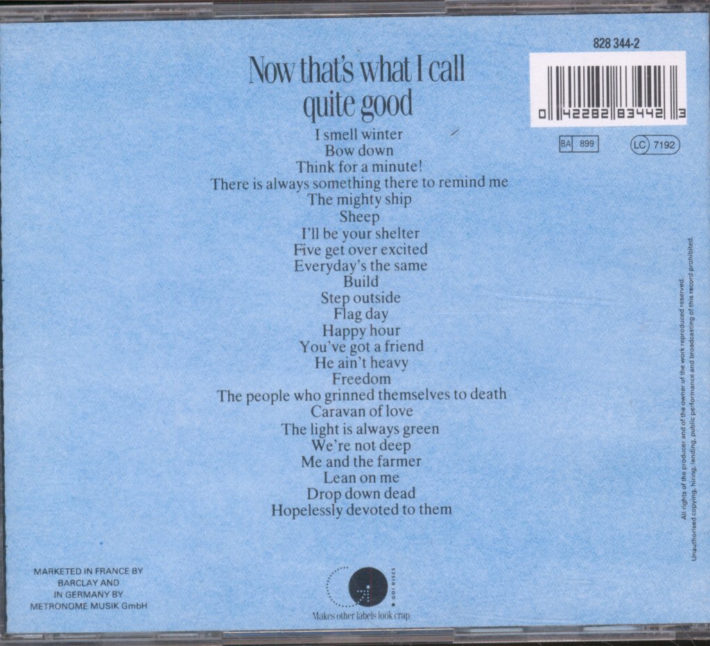 Housemartins - Now That's What I Call Quite Good - Cd