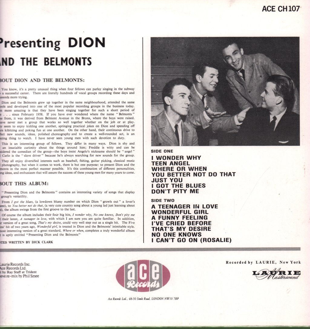 Dion & The Belmonts - Presenting Dion And The Belmonts - Lp