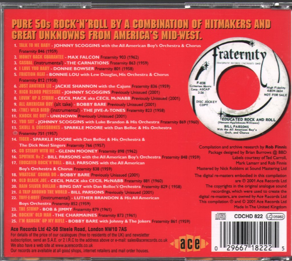 Various Artists - All American Rock 'n' Roll - The Fraternity Records Story Volume 2 - Cd
