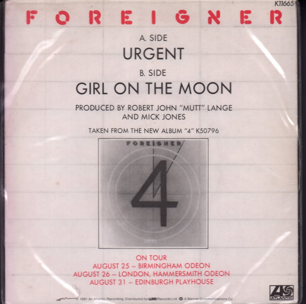 Foreigner - Urgent - 7 Inch