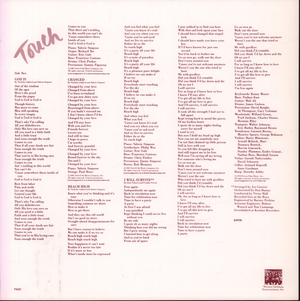 Gladys Knight And The Pips - Touch - Lp