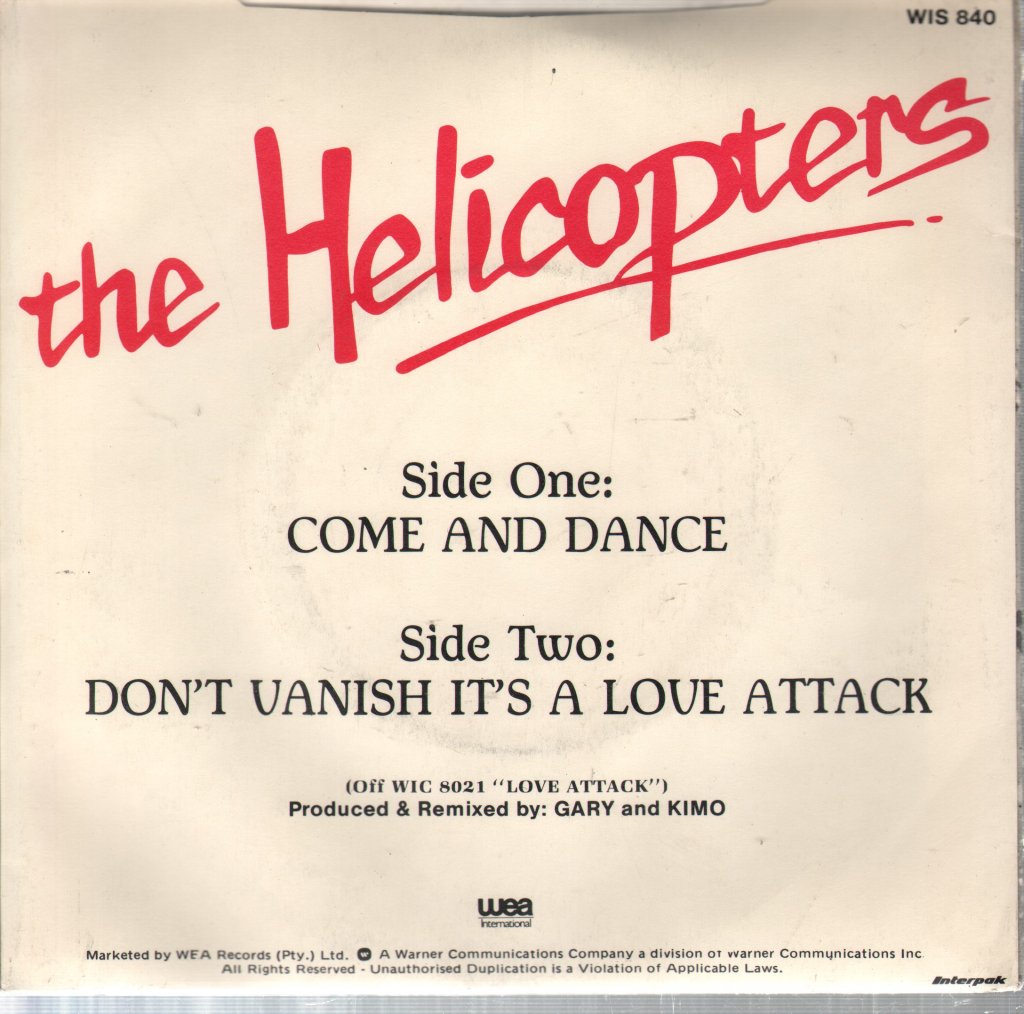 Helicopters (south african) - Come And Dance - 7 Inch