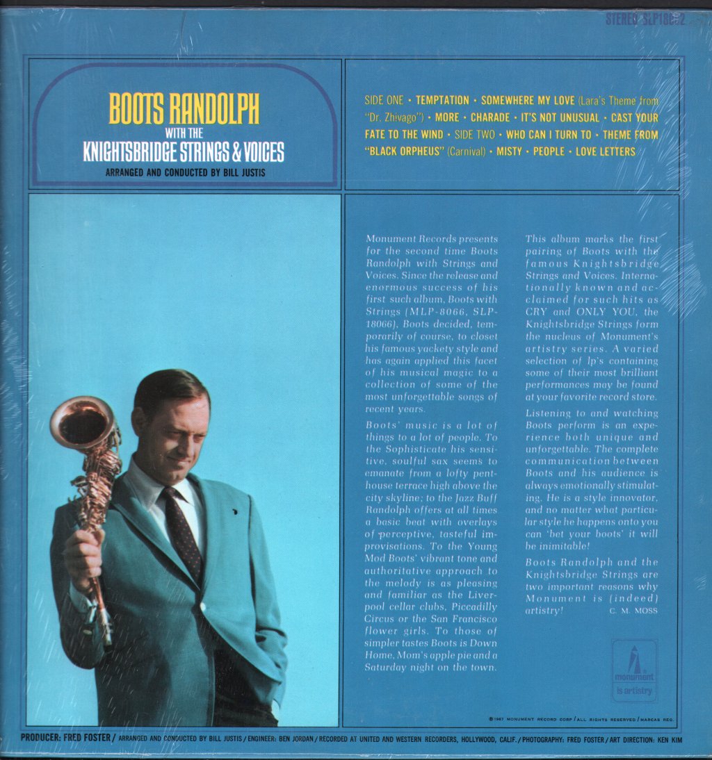 Boots Randolph - Boots Randolph With The Knightsbridge Strings & Voices - Lp