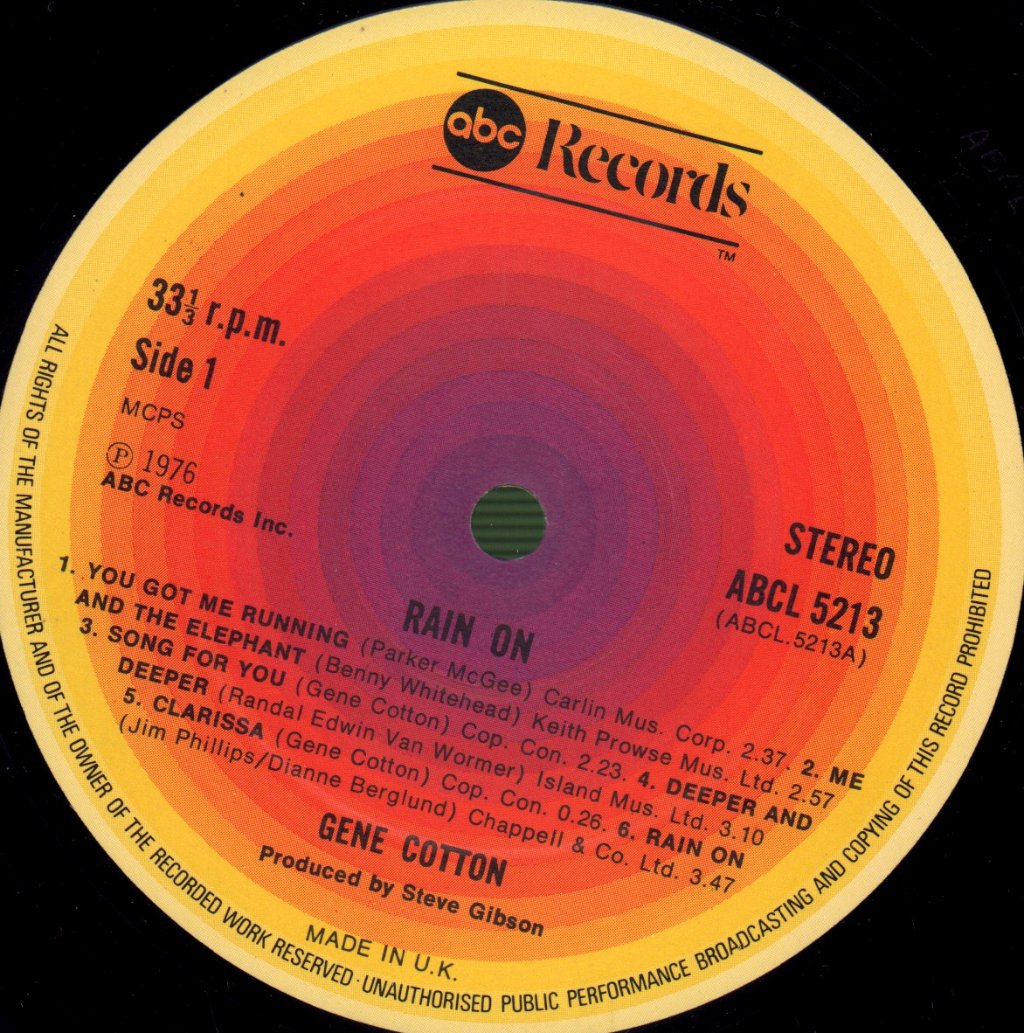 Gene Cotton - Rain On - Lp