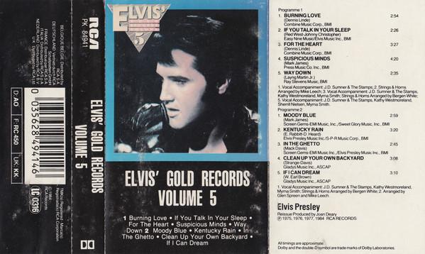 Elvis Presley - Elvis' Gold Records Volume 5 - Cassette