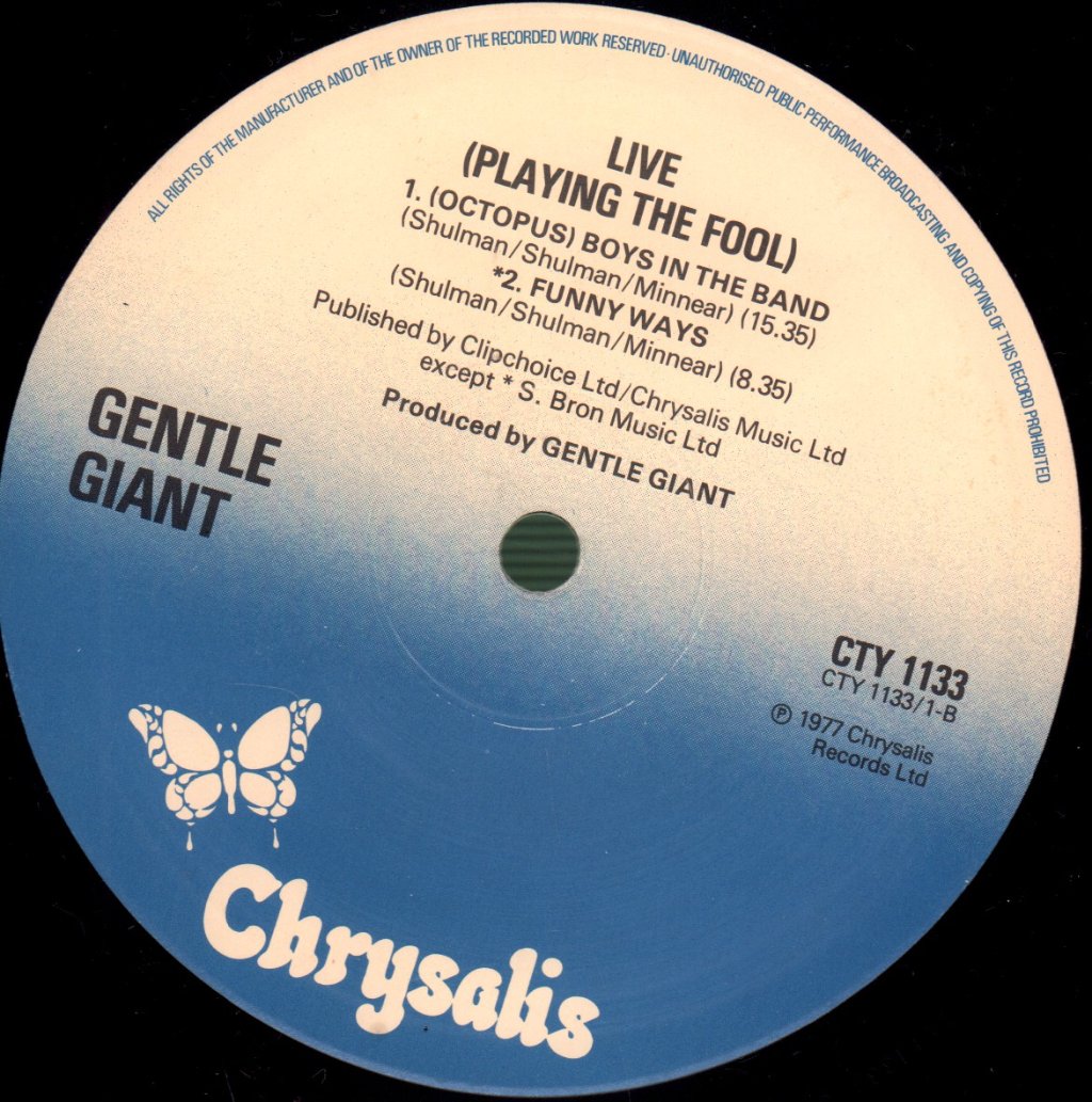 Gentle Giant - Playing The Fool (Live) - Double Lp