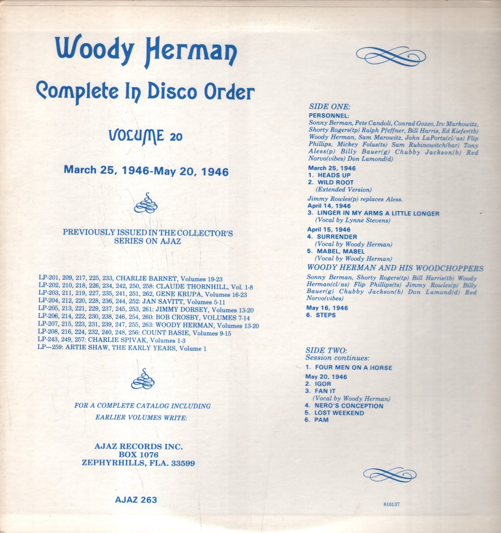 Woody Herman - Complete In Disco Order, Volume 20 - Lp