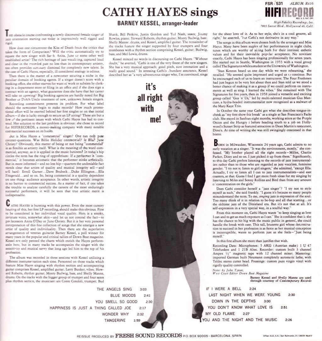 Cathy Hayes - It's All Right With Me - Lp