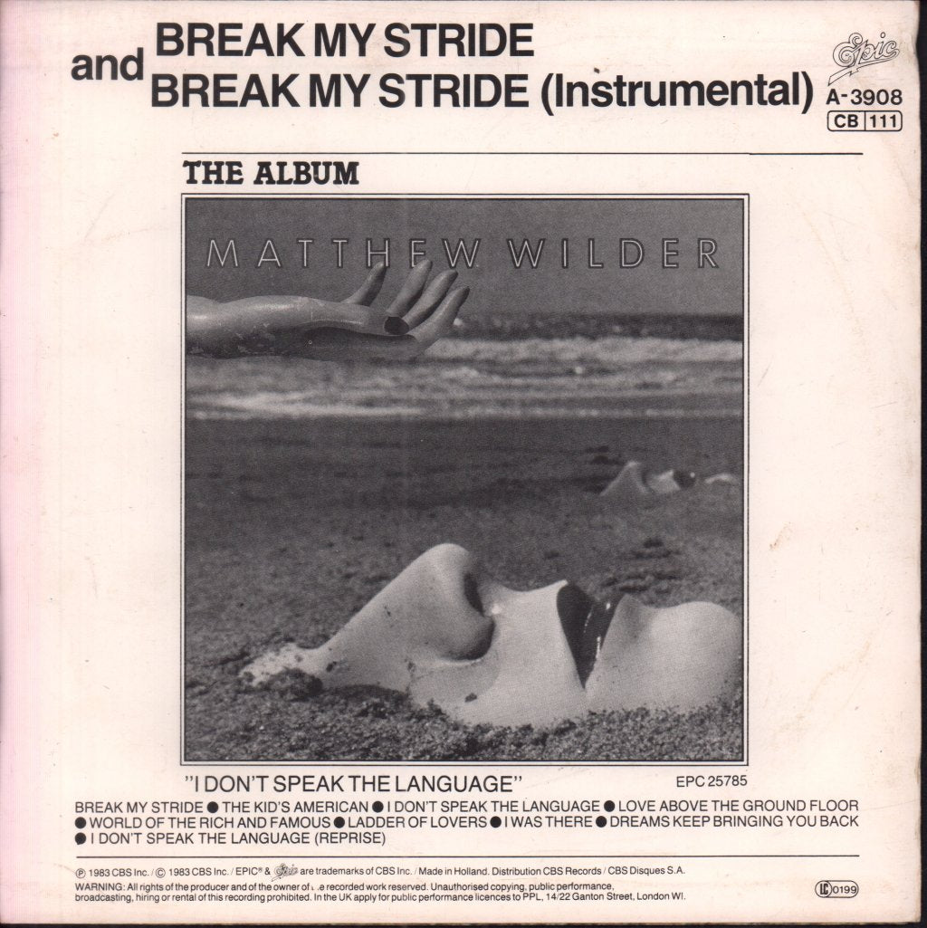 Matthew Wilder - Break My Stride - 7 Inch