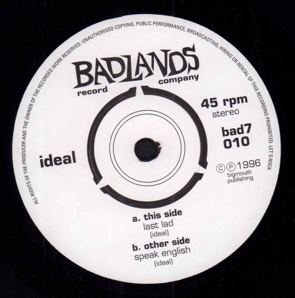 Ideal (Indie Group) - Last Lad - 7 Inch