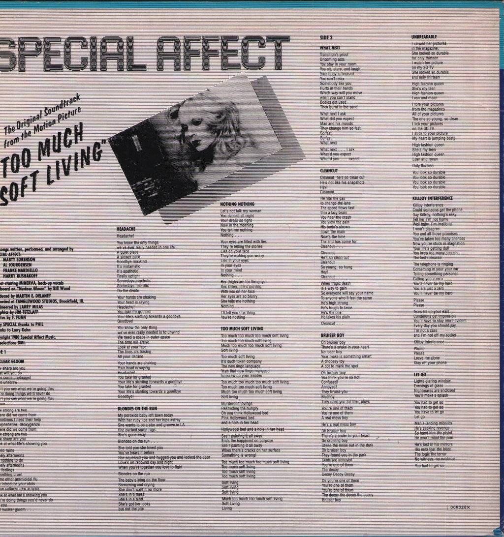 Special Affect - Original Soundtrack From The Motion Picture Too Much Soft Living - Lp