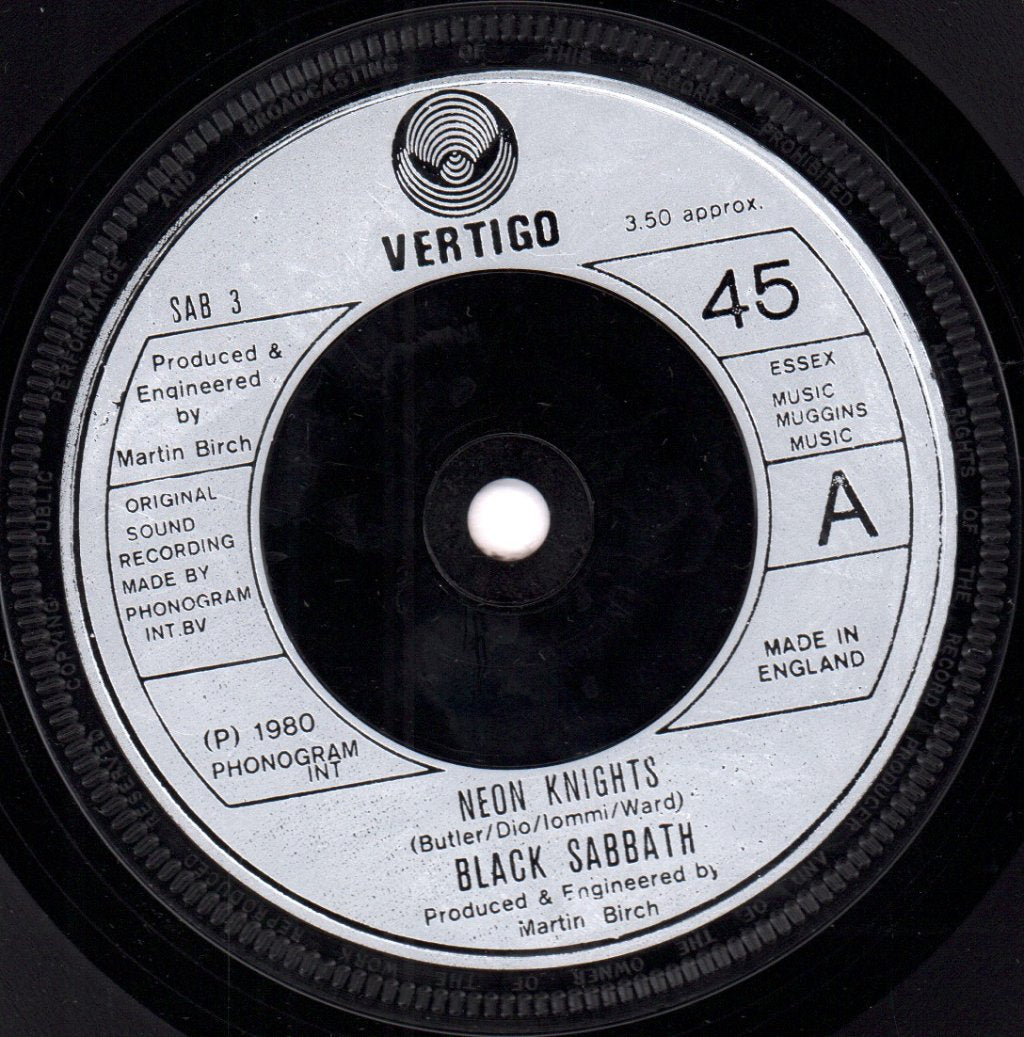 Black Sabbath - Neon Knights - 7 Inch