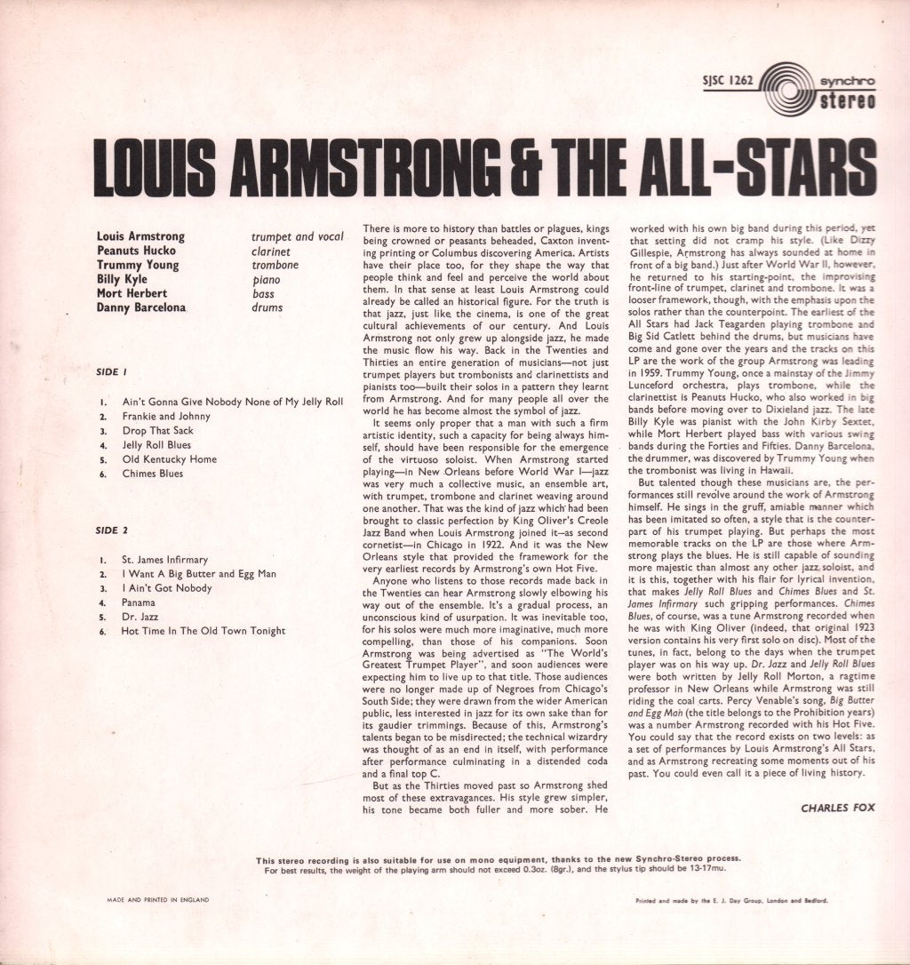 Louis Armstrong And His All Stars - Louis Armstrong And His All Stars - Lp