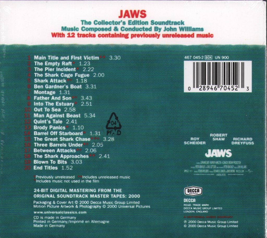 John Williams - Jaws (Anniversary Collector's Edition) - Cd