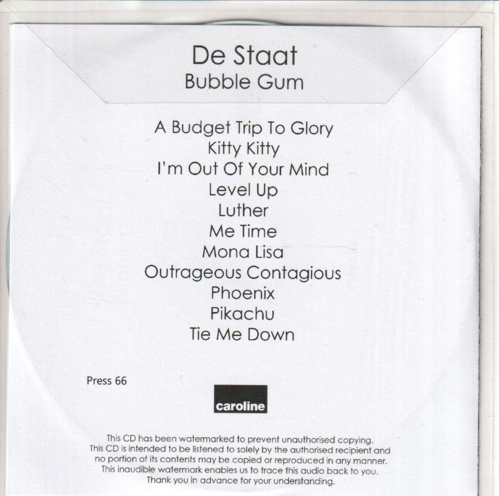 De Staat - Bubble Gum - Cdr