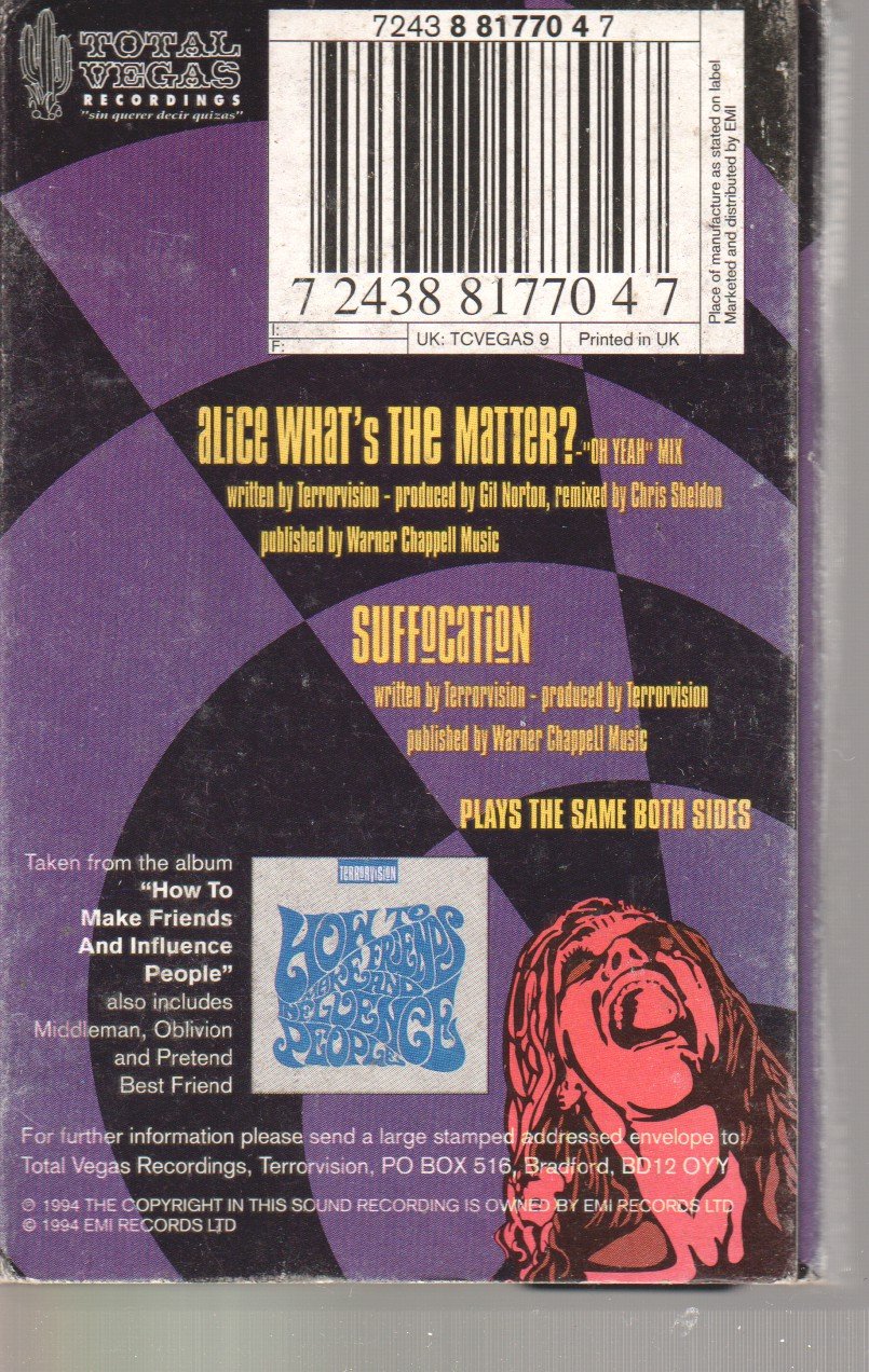 Terrorvision - Alice What's The Matter - Cassette