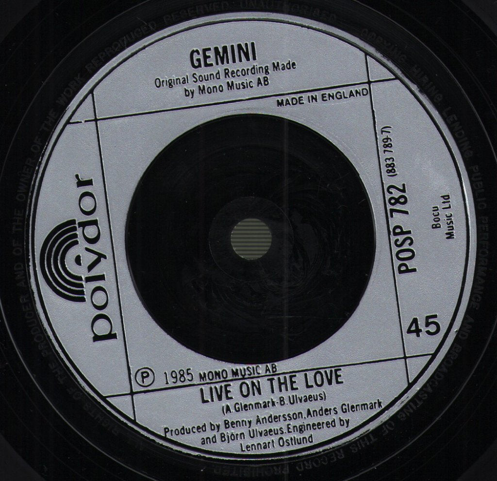 Gemini (80'S Group) - Just Like That - 7 Inch