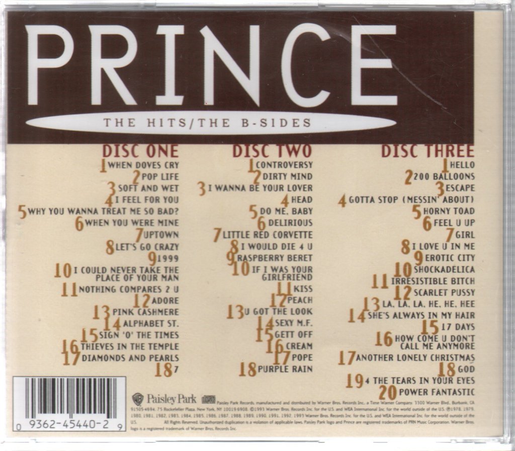 Prince - Hits / The B-Sides - Triple Cd