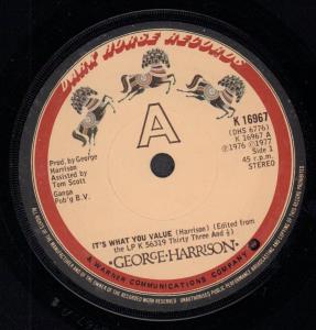 George Harrison - It's What You Value - 7 Inch