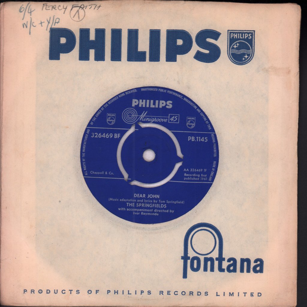 Springfields (60'S Group) - Dear John - 7 Inch