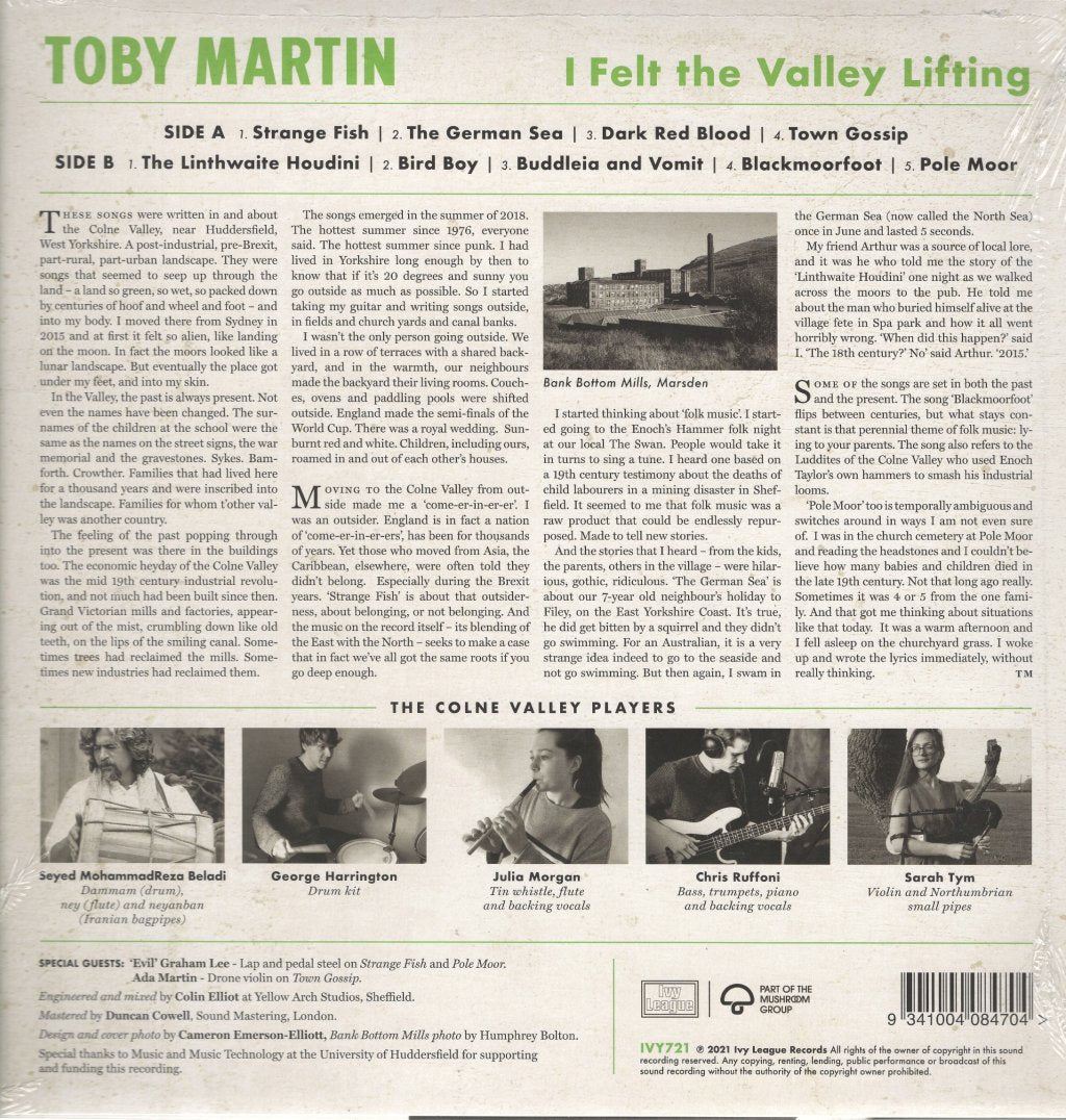 Toby Martin - I Felt The Valley Lifting - Lp