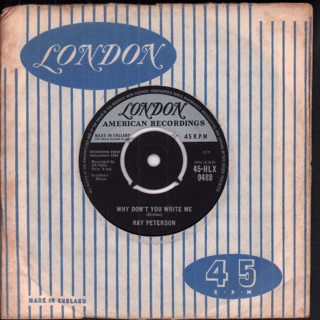 Ray Peterson - Why Don't You Write Me - 7 Inch