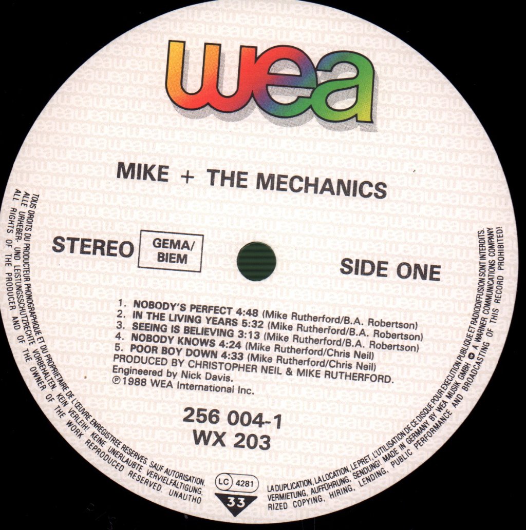 Mike And The Mechanics - Living Years - Lp