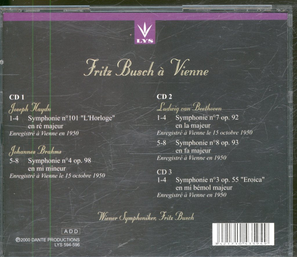 Fritz Busch, Wiener Symphoniker - Fritz Busch A Vienne - Triple Cd