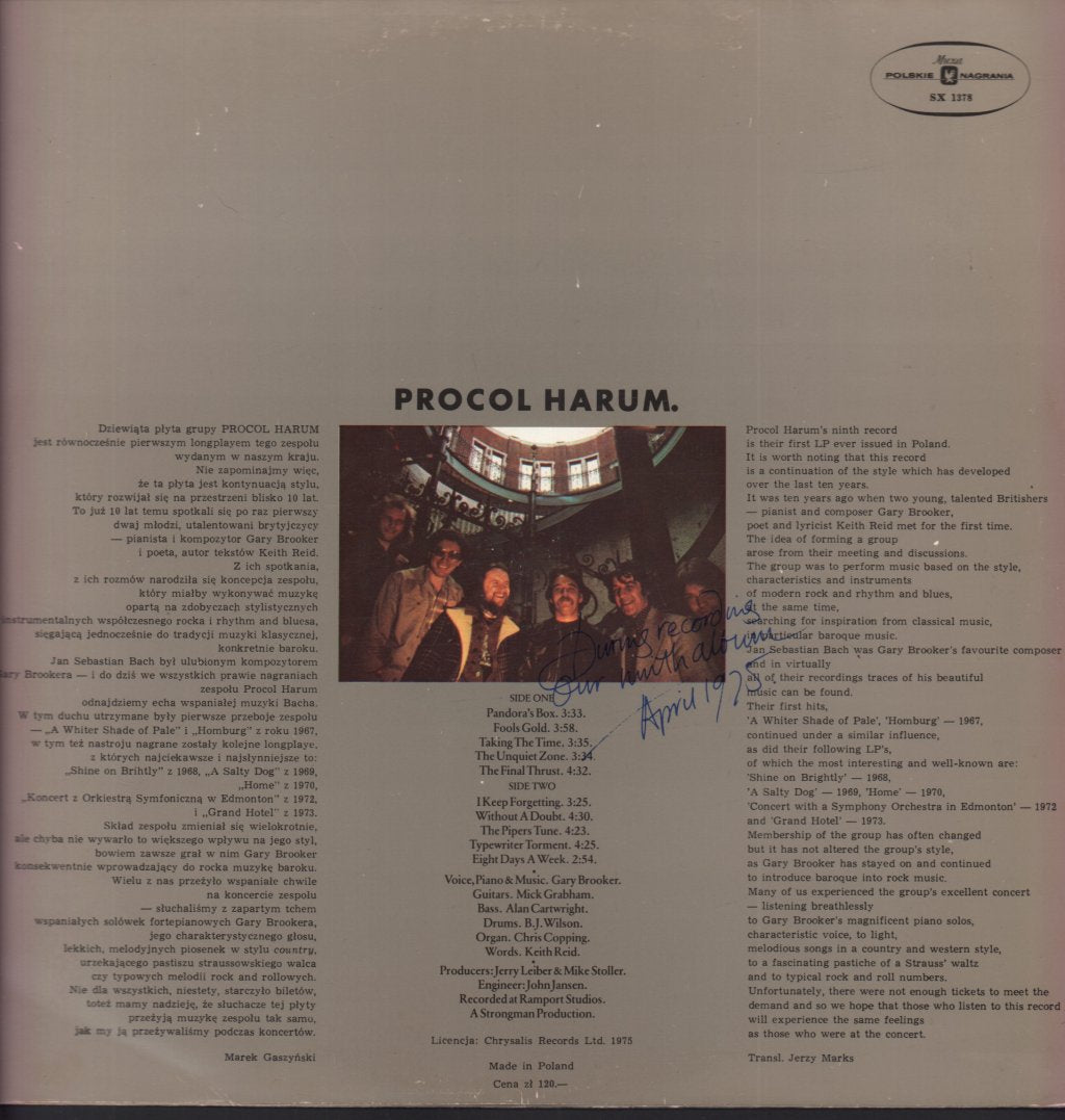 Procol Harum - Procol's Ninth. - Lp