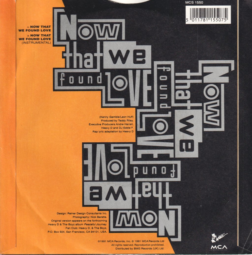 Heavy D And The Boyz - Now That We Found Love - 7 Inch