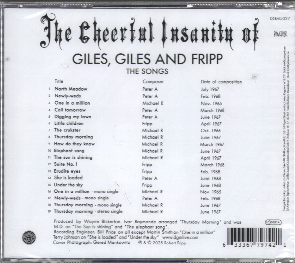 Giles, Giles And Fripp - Cheerful Insanity of ... - Cd
