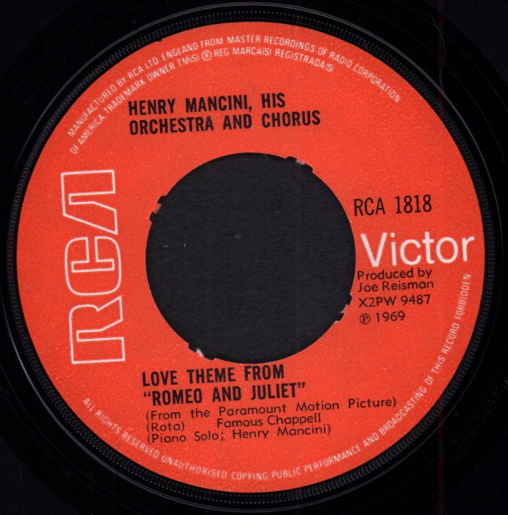 Henry Mancini And His Orchestra - Love Theme From Romeo & Juliet - 7 Inch