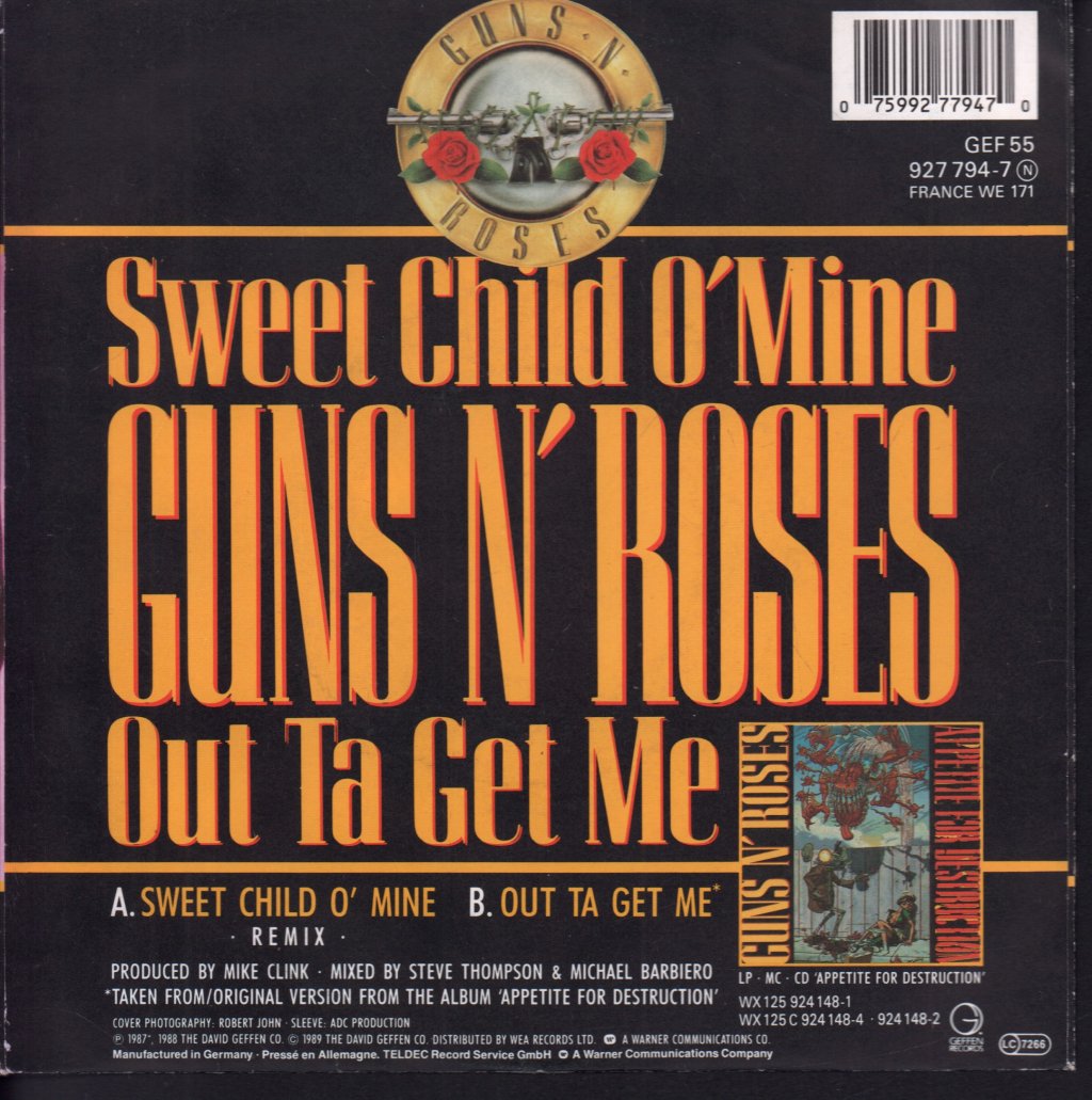 Guns N Roses - Sweet Child O Mine - 7 Inch