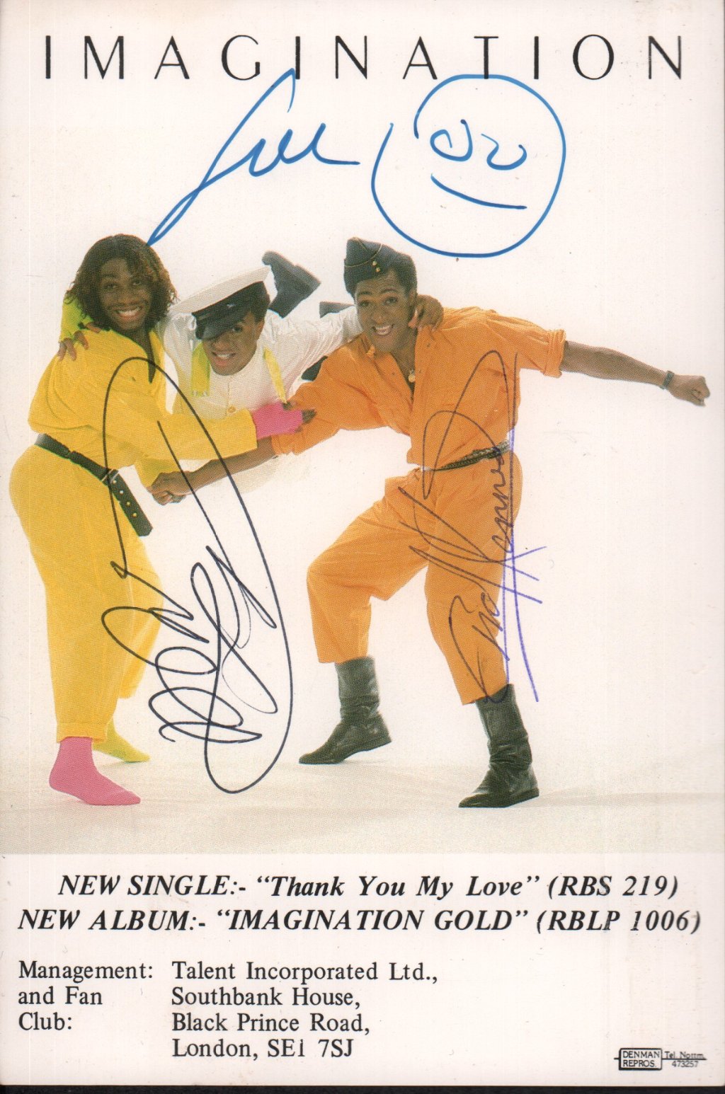 Imagination (80'S Pop Group) - thank you my love / imagination gold - Card
