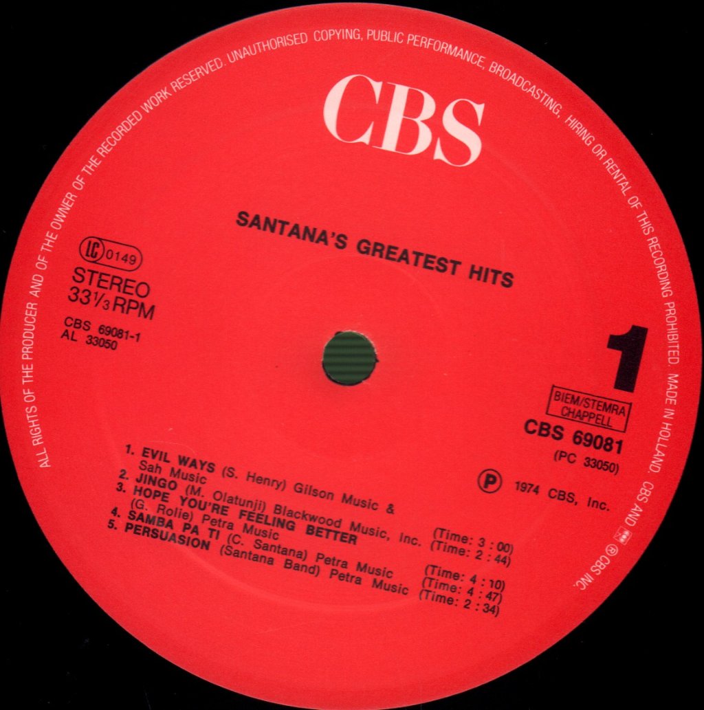 Santana - Greatest Hits - Lp