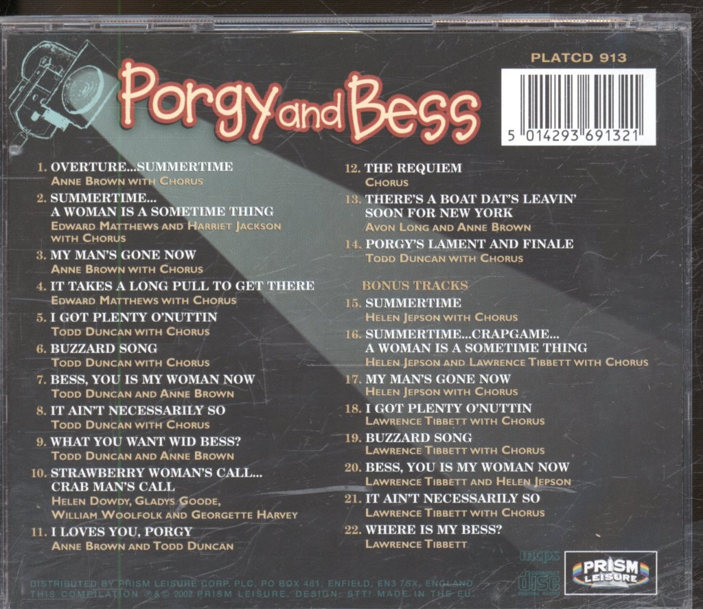 Various Artists - Porgy And Bess - Cd