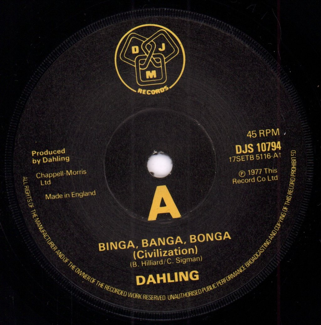 Dahling - Binga Banga Bonga - 7 Inch