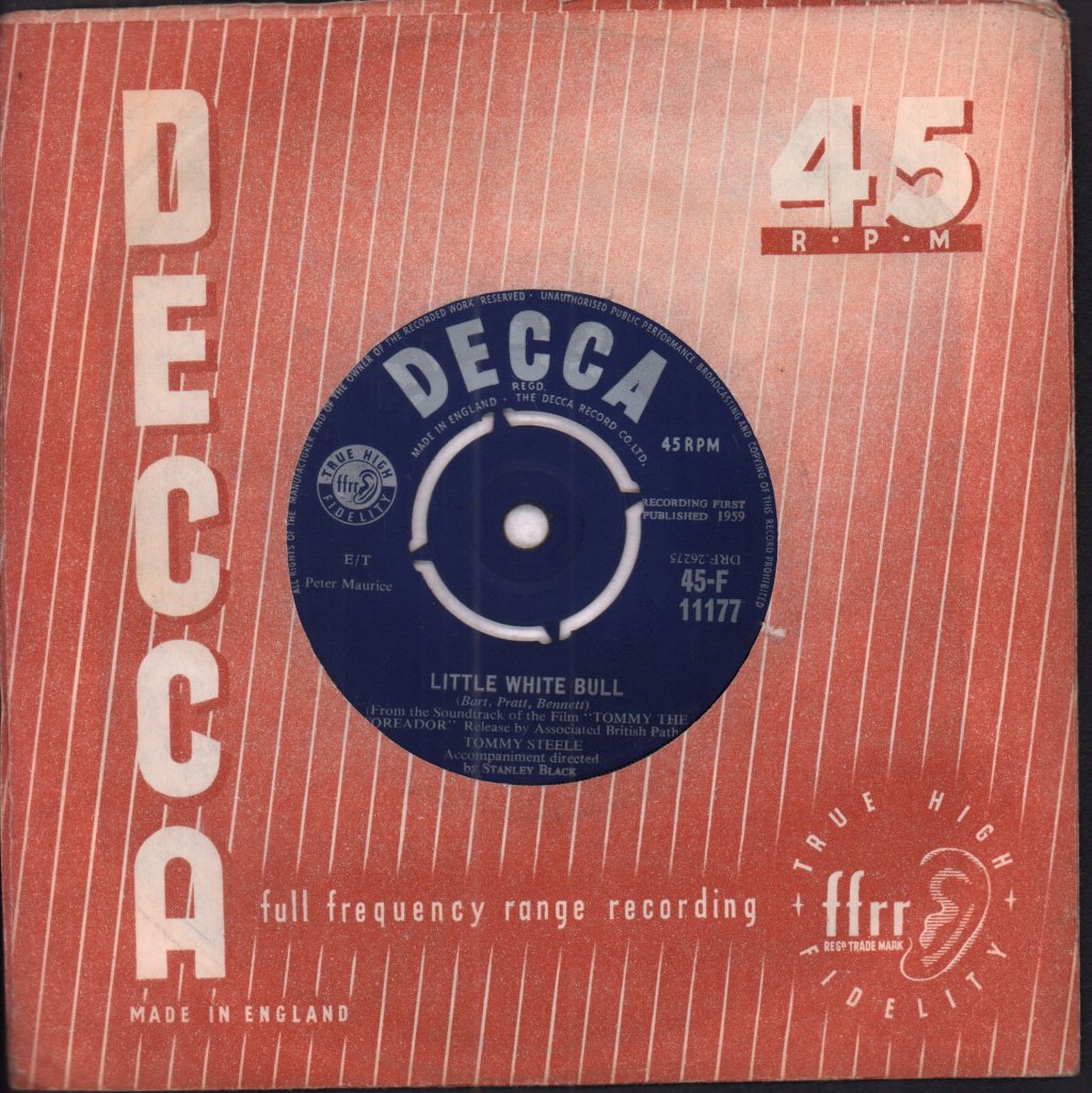 Tommy Steele - Little White Bull - 7 Inch