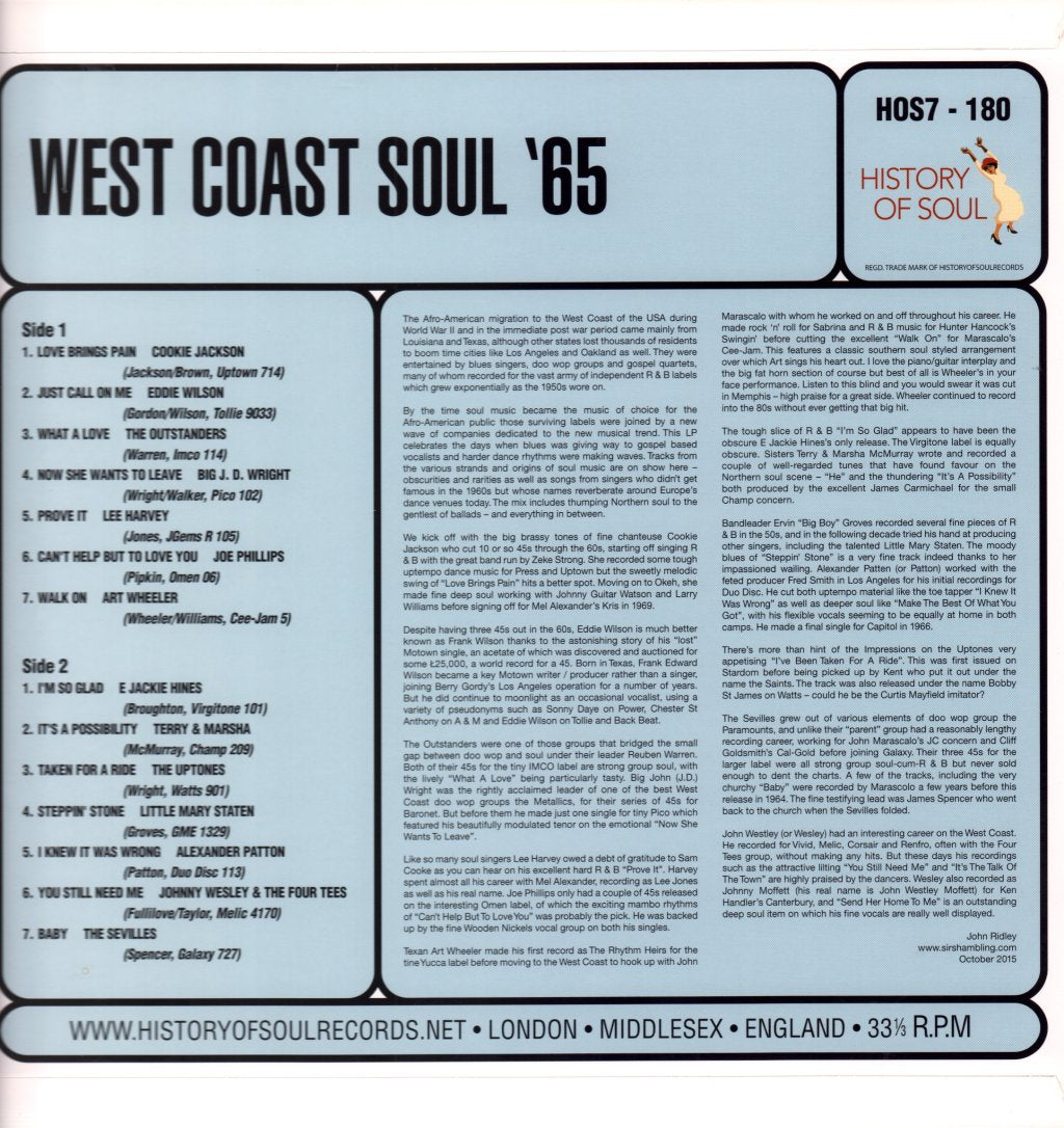 Various Artists - West Coast Soul '65 - Lp