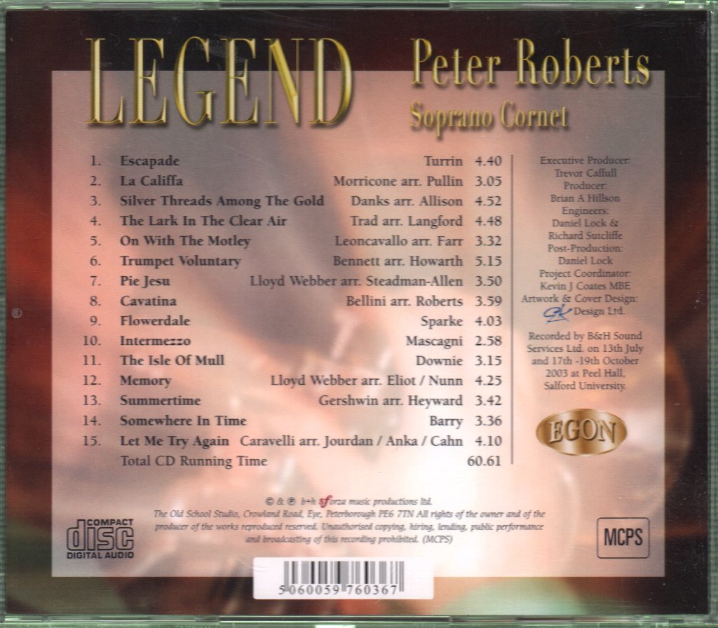 Peter Roberts, Yorkshire Building Society Band - Legend - Cd
