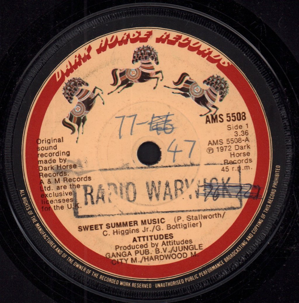Attitudes - Sweet Summer Music - 7 Inch
