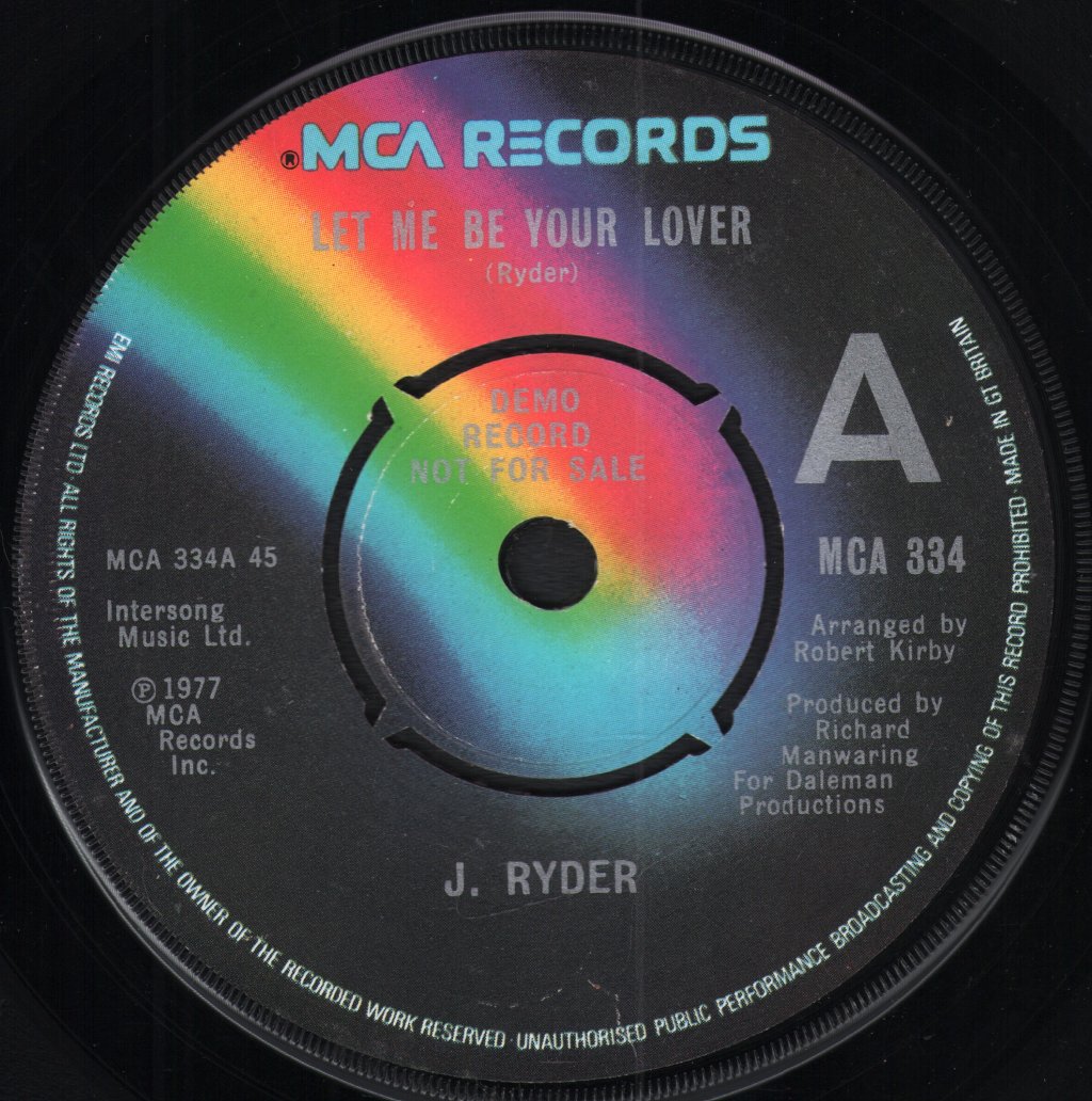 J. Ryder - Let Me Be Your Lover - 7 Inch