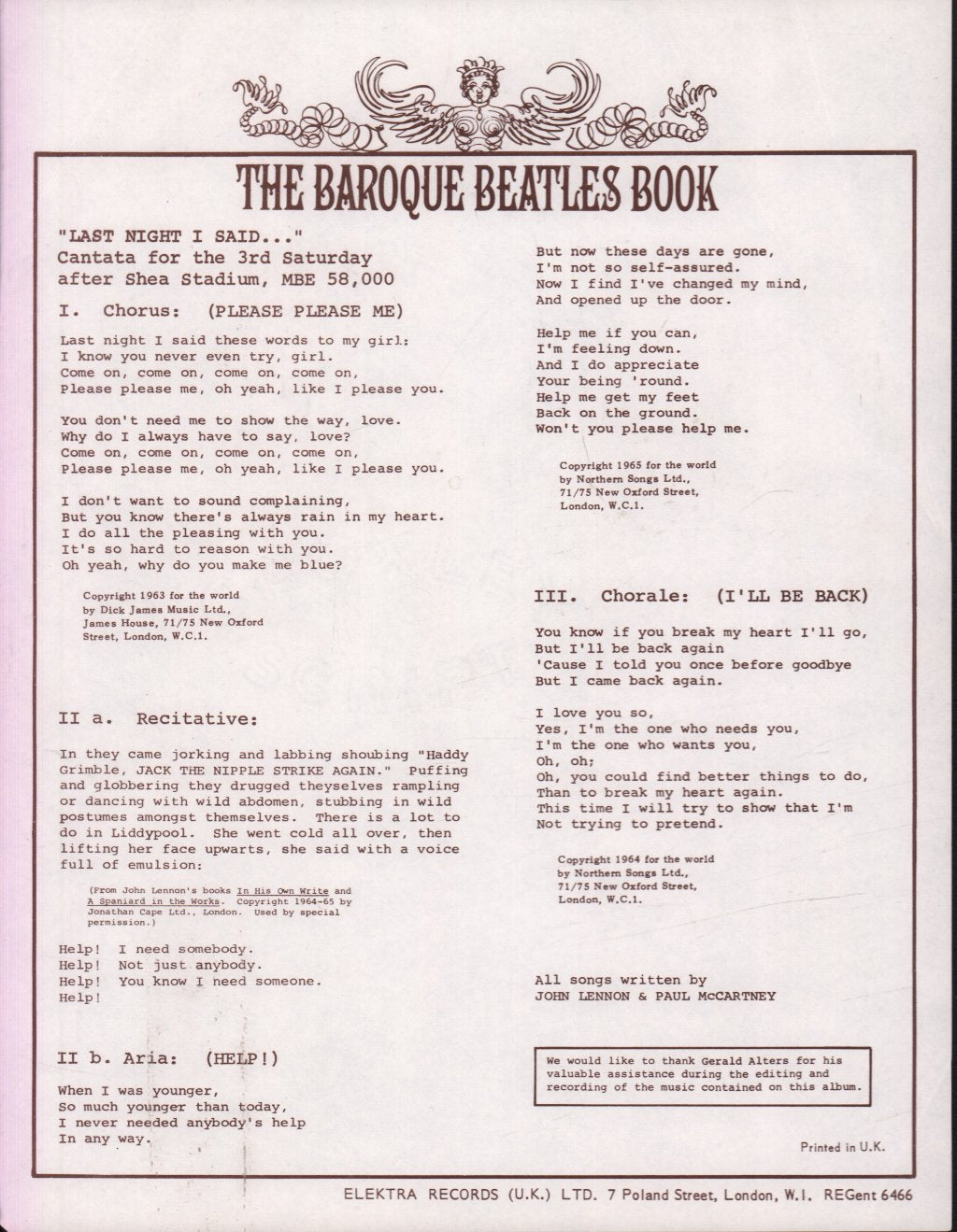 Joshua Rifkin - Baroque Beatles Book - Lp